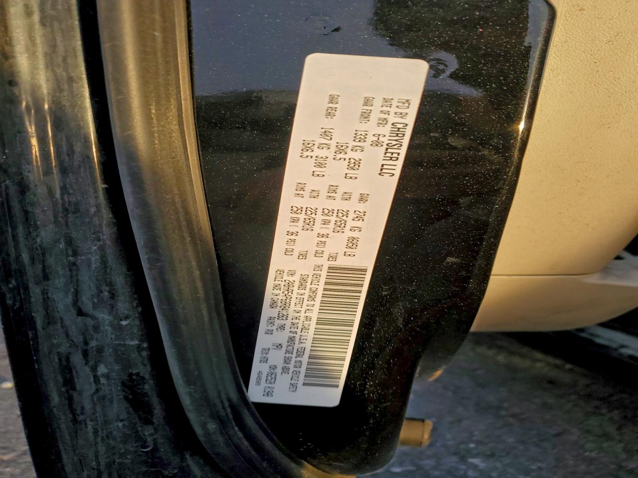 2008 Chrysler Town & Country Touring VIN: 2A8HR54P68R841263 Lot: 93761795