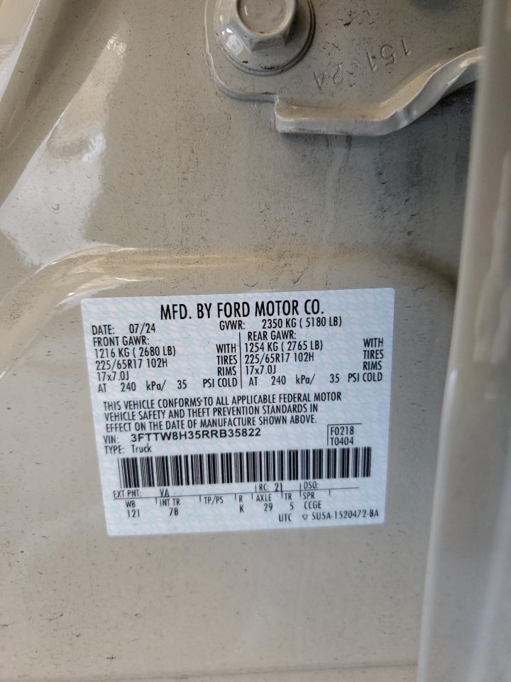 2024 Ford Maverick Xlt VIN: 3FTTW8H35RRB35822 Lot: 93200655