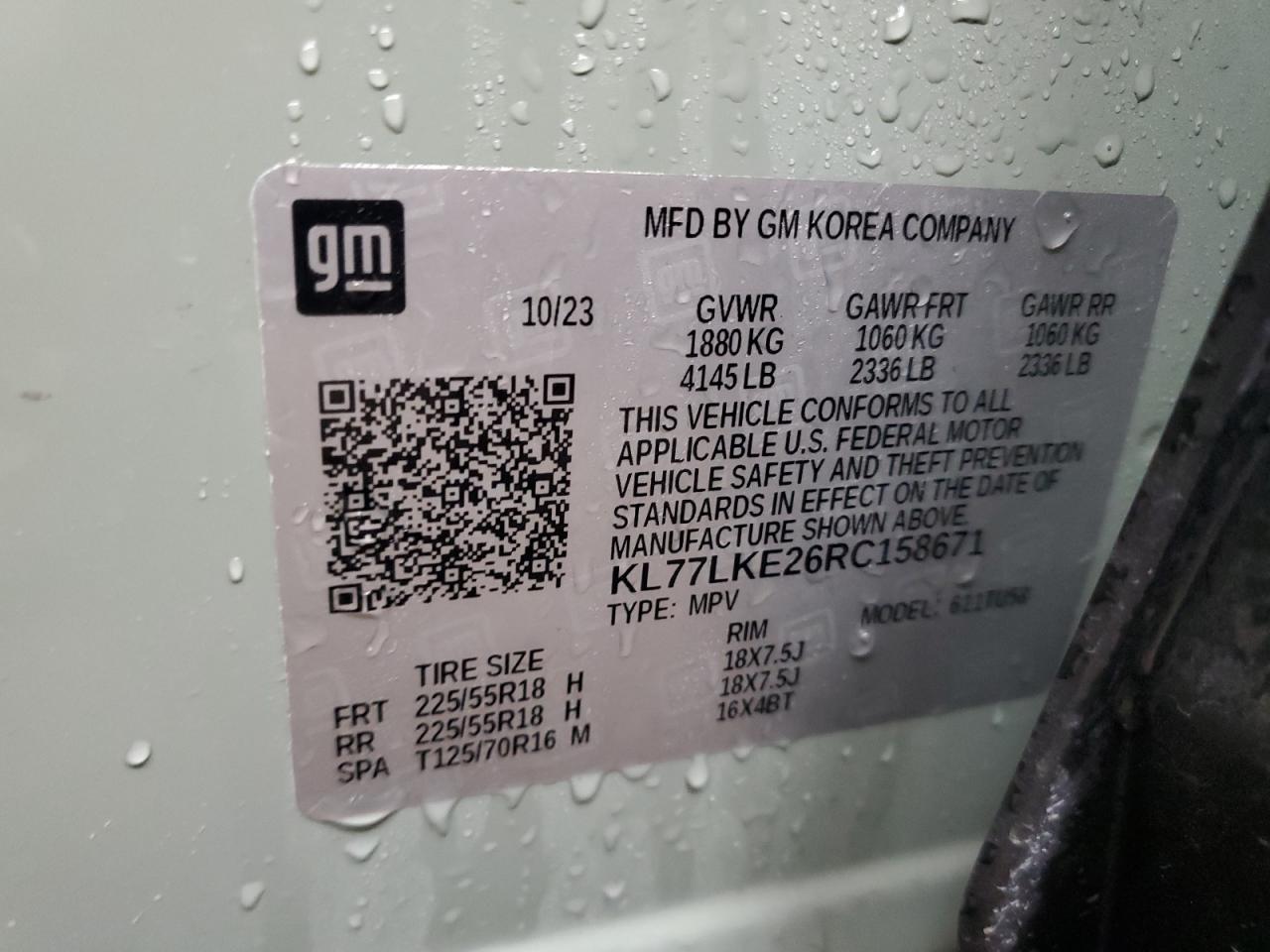 2024 Chevrolet Trax Activ VIN: KL77LKE26RC158671 Lot: 91675845