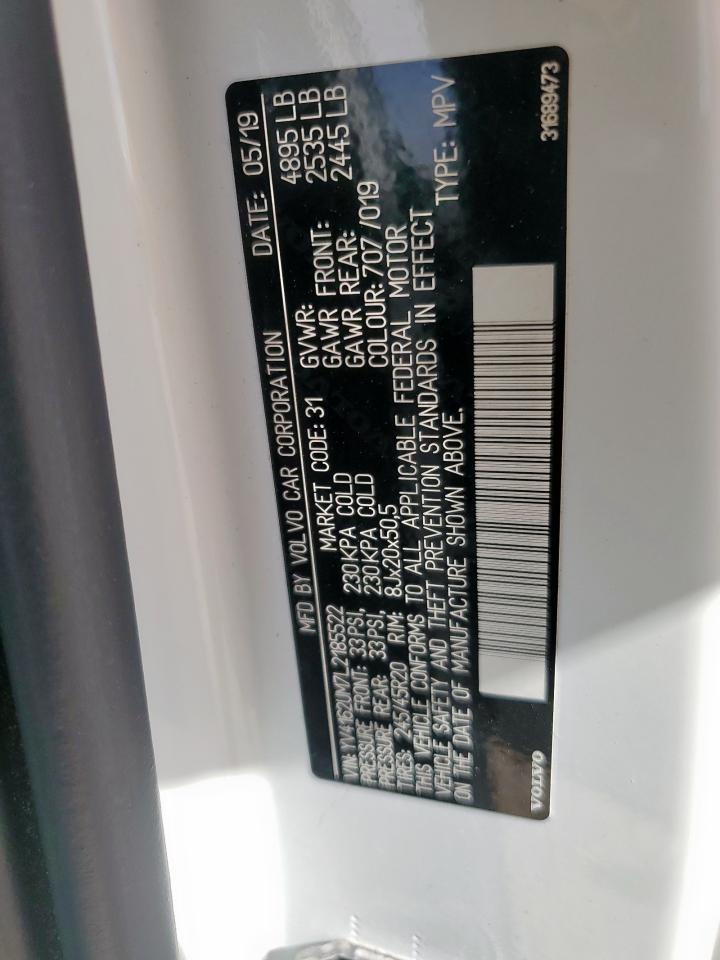 2020 Volvo Xc40 T5 R-Design VIN: YV4162UM7L2185522 Lot: 93675685