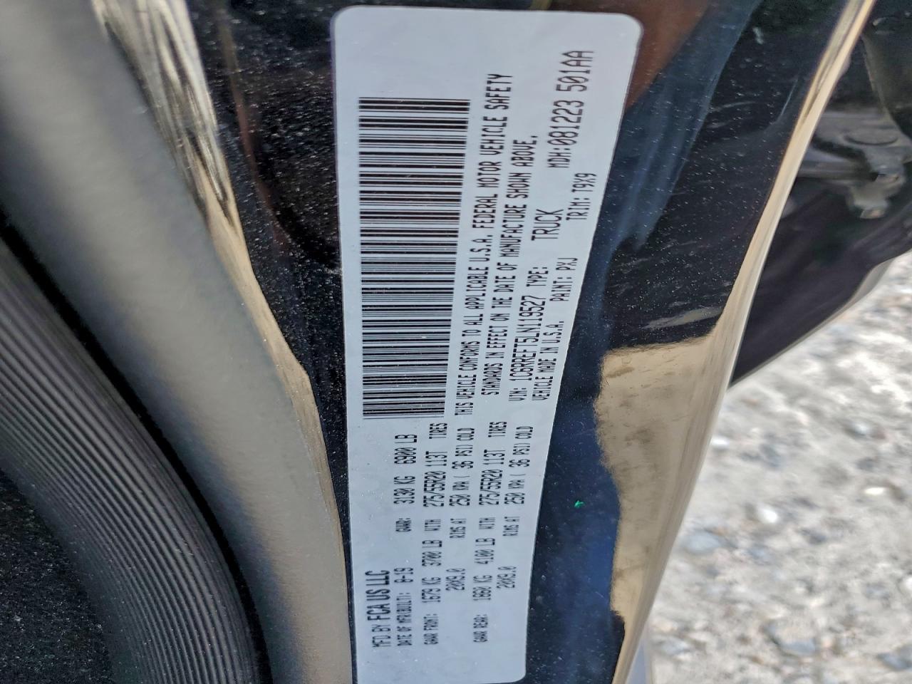 2020 Ram 1500 Big Horn/Lone Star VIN: 1C6RREFT5LN119527 Lot: 93981635