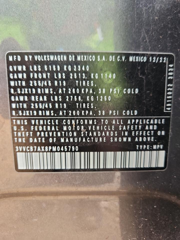 2023 Volkswagen Tiguan Se R-Line Black VIN: 3VVCB7AX8PM045790 Lot: 90669245