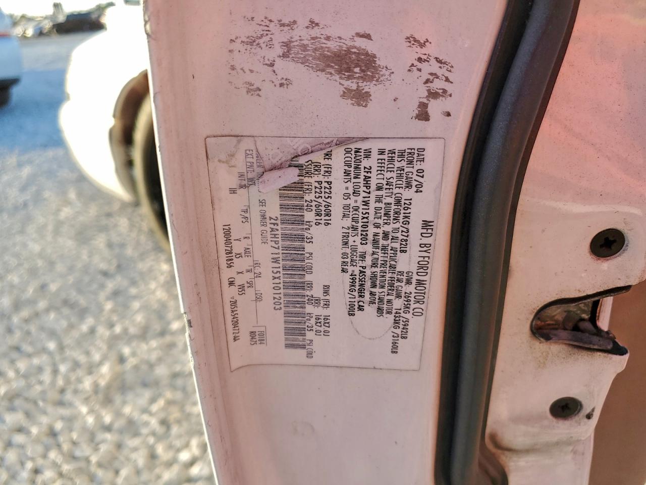 2005 Ford Crown Victoria Police Interceptor VIN: 2FAHP71W15X101203 Lot: 94552505