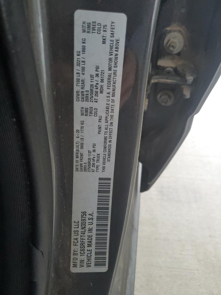 2020 Ram 1500 Big Horn/Lone Star VIN: 1C6SRFFT4LN359756 Lot: 93402265