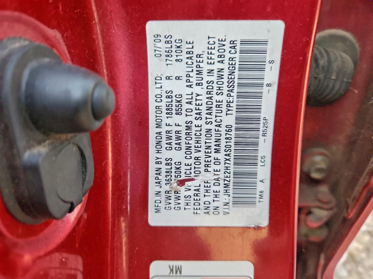 2010 Honda Insight Ex VIN: JHMZE2H7XAS018760 Lot: 94142345