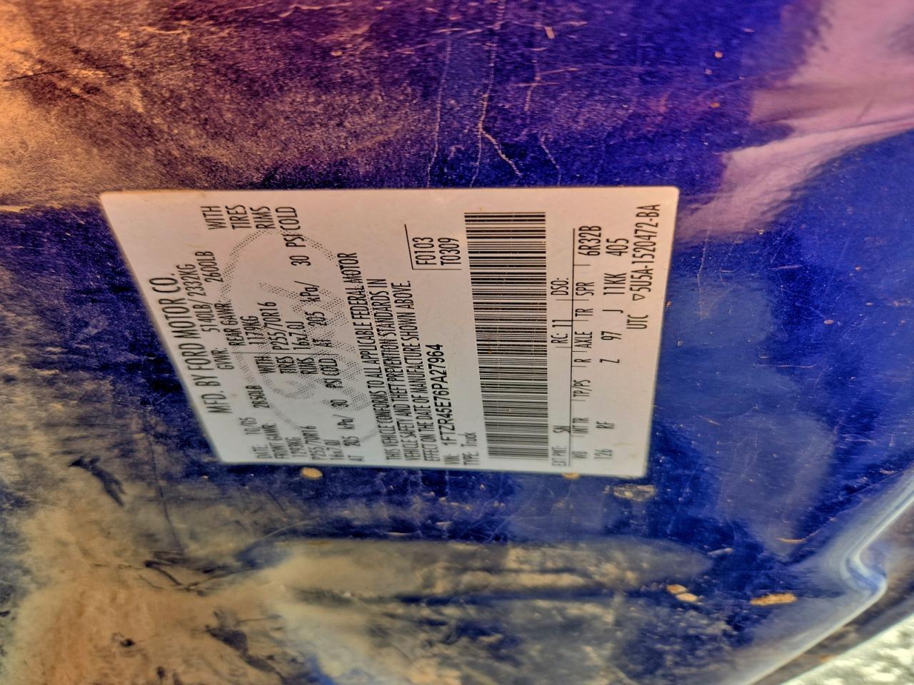 2006 Ford Ranger Super Cab VIN: 1FTZR45E76PA27964 Lot: 92618315