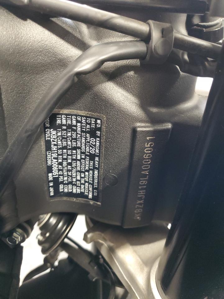 2020 Kawasaki Zx636 K VIN: JKBZXJH19LA006051 Lot: 93695095