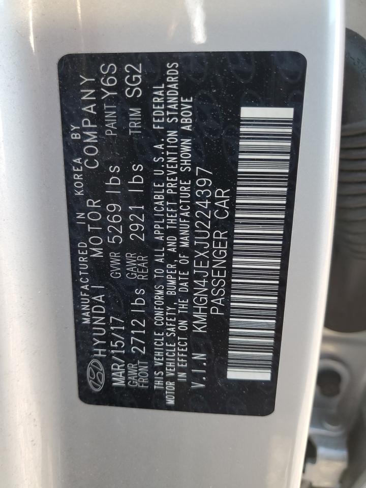 2018 Genesis G80 Base VIN: KMHGN4JEXJU224397 Lot: 92235735