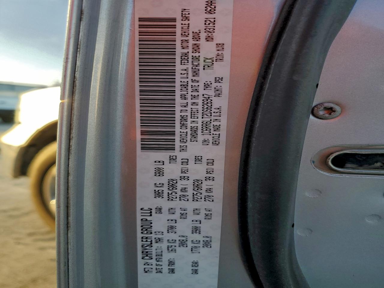 2013 Ram 1500 Slt VIN: 1C6RR6LT2DS626947 Lot: 94162105