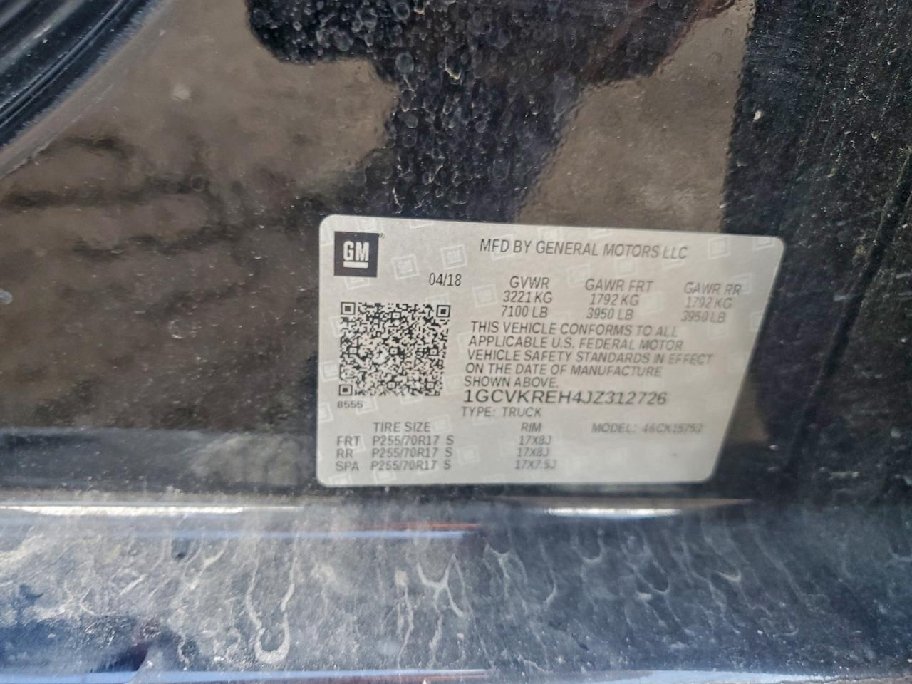 2018 Chevrolet Silverado K1500 Lt VIN: 1GCVKREH4JZ312726 Lot: 93754165