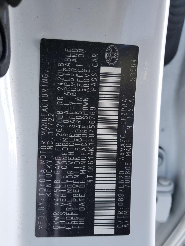 2023 Toyota Camry Xse VIN: 4T1K61AK1PU756769 Lot: 93194015