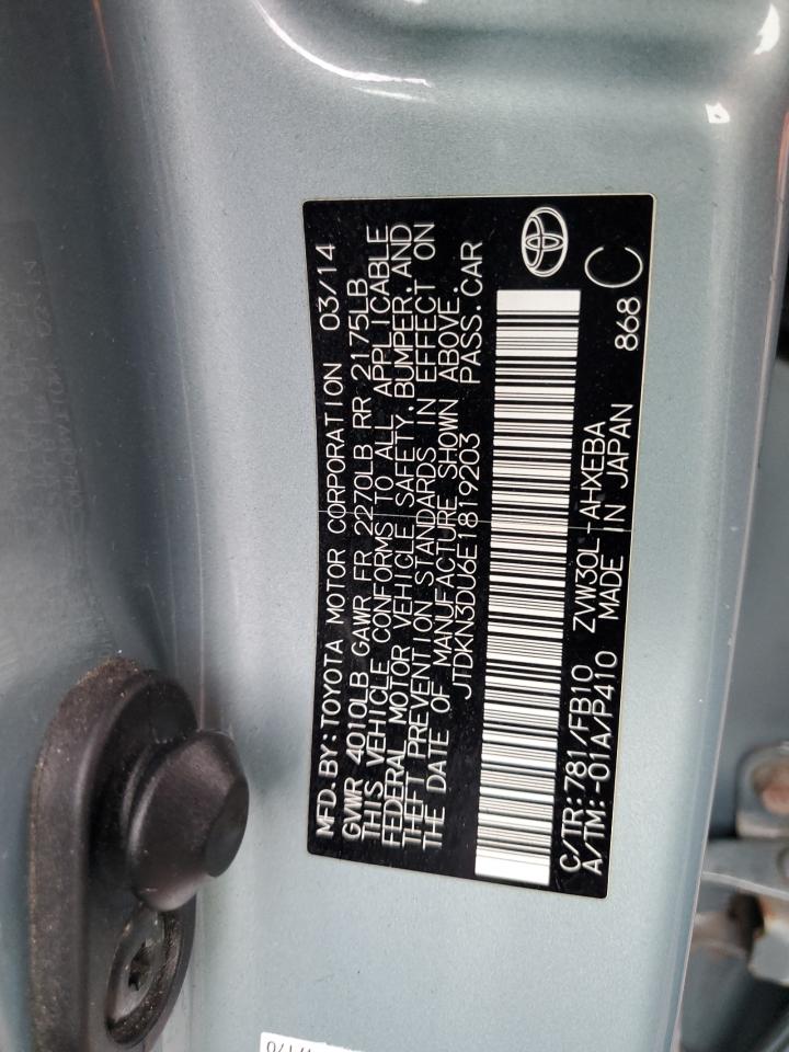 2014 Toyota Prius VIN: JTDKN3DU6E1819203 Lot: 93338435