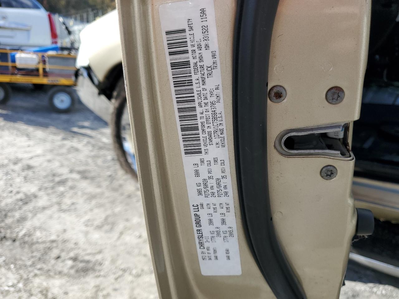 2011 Dodge Ram 1500 VIN: 1D7RV1CT5BS643705 Lot: 91064935