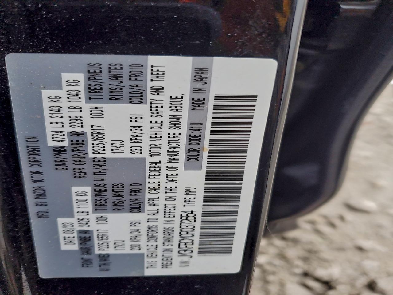 2024 Mazda Cx-5 Preferred VIN: JM3KFBCM0R0372654 Lot: 93767545