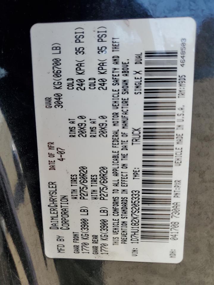 2007 Dodge Ram 1500 St VIN: 1D7HU182X7S205333 Lot: 91230005