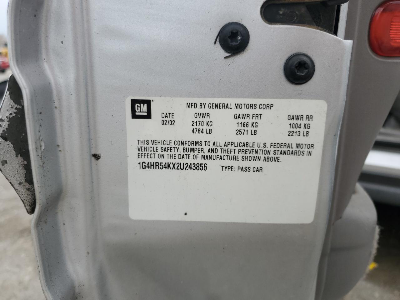 2002 Buick Lesabre Limited VIN: 1G4HR54KX2U243856 Lot: 90050315