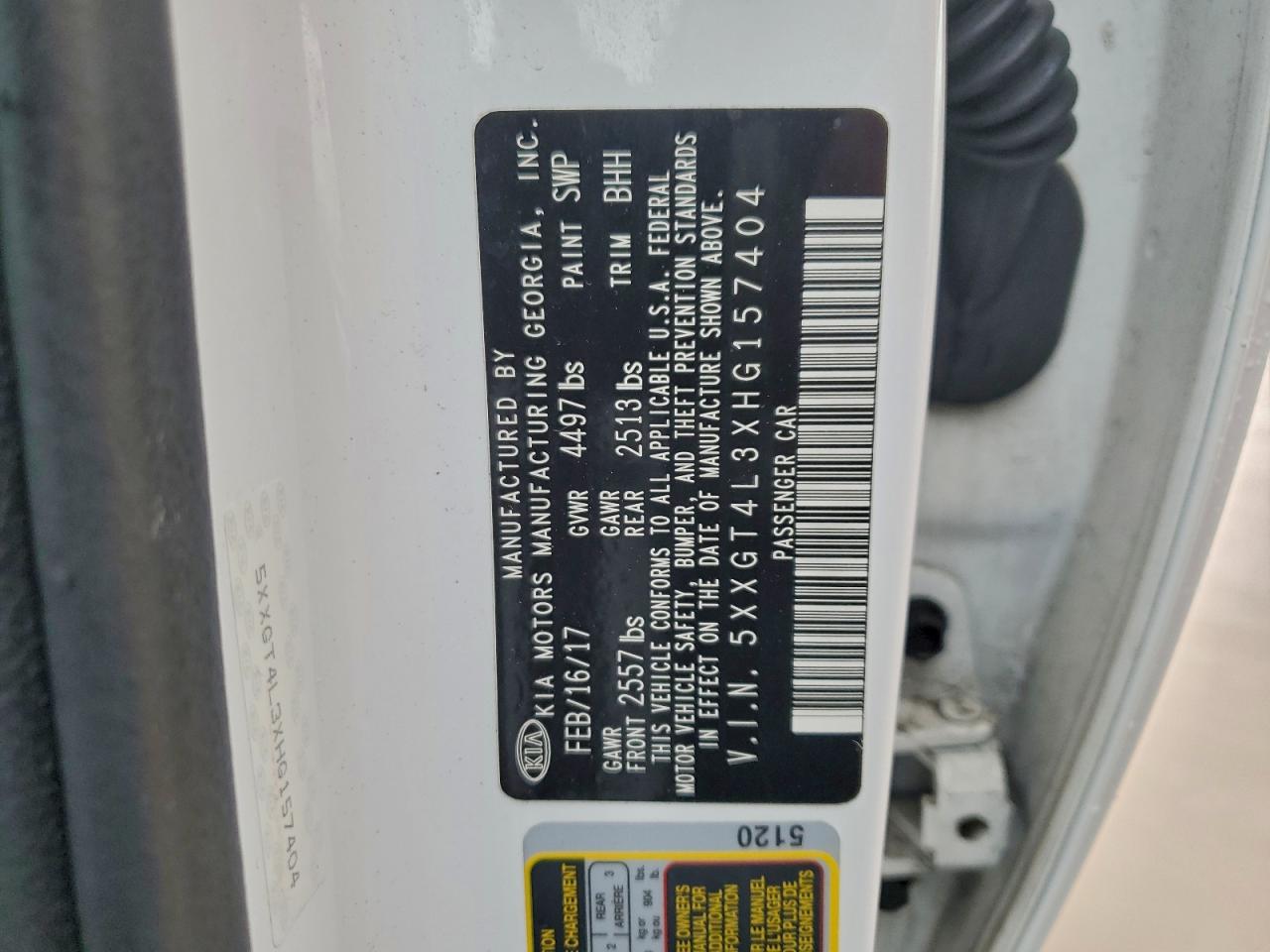 2017 Kia Optima Lx VIN: 5XXGT4L3XHG157404 Lot: 94118865