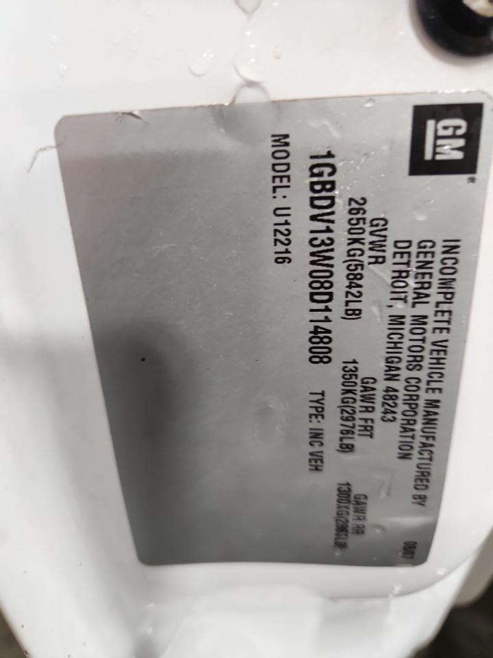 2008 Chevrolet Uplander Incomplete VIN: 1GBDV13W08D114808 Lot: 93141045