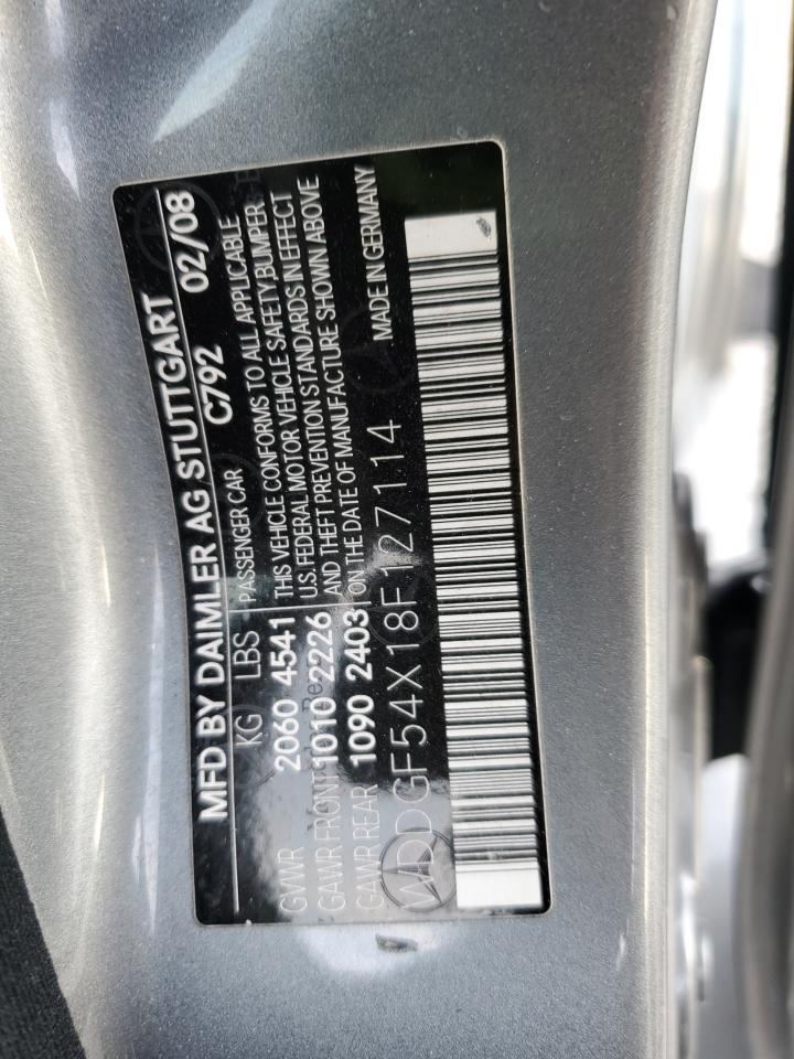 2008 Mercedes-Benz C 300 VIN: WDDGF54X18F127114 Lot: 93558685