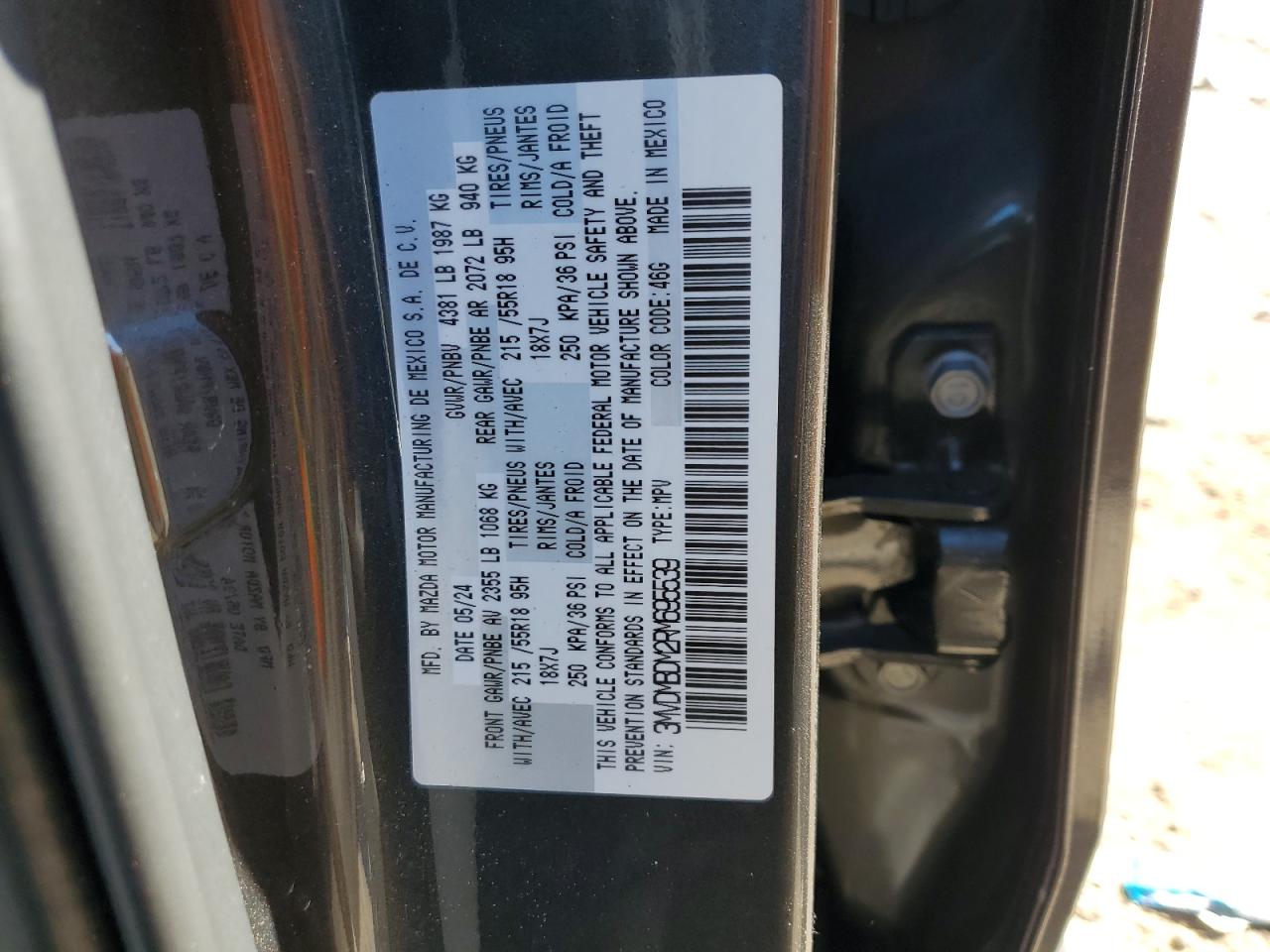 2024 Mazda Cx-30 Premium VIN: 3MVDMBDM2RM695539 Lot: 91681345