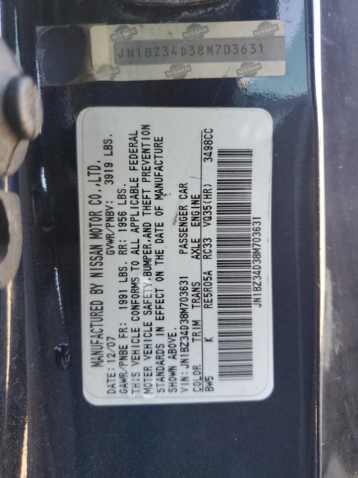 2008 Nissan 350Z Coupe VIN: JN1BZ34D38M703631 Lot: 90948165
