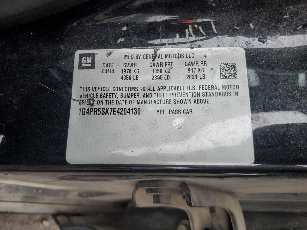 2014 Buick Verano Convenience VIN: 1G4PR5SK7E4204130 Lot: 93427905