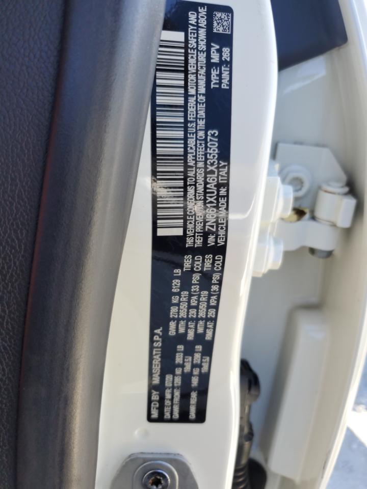 2020 Maserati Levante VIN: ZN661XUA6LX355073 Lot: 93270665