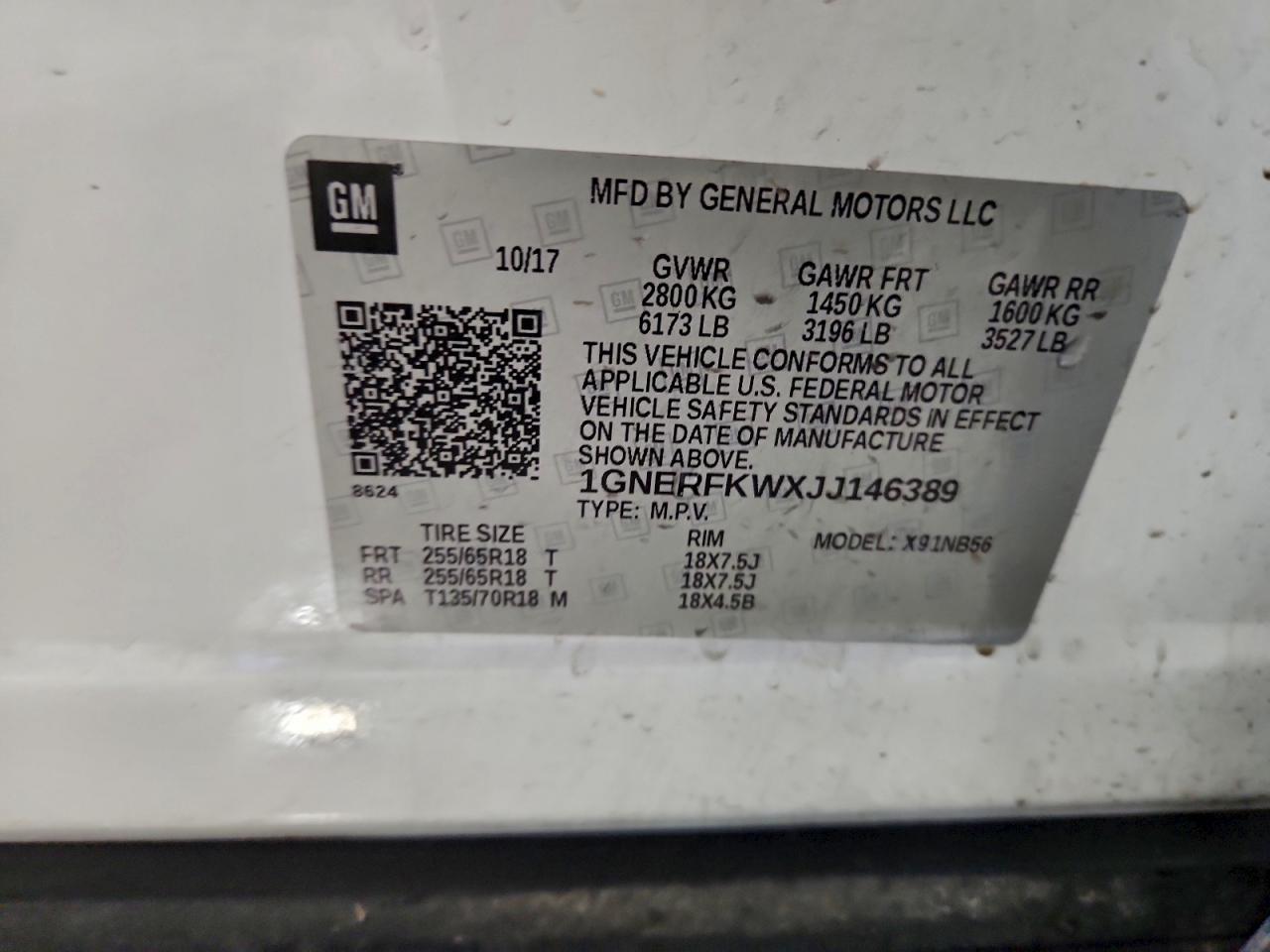 2018 Chevrolet Traverse Ls VIN: 1GNERFKWXJJ146389 Lot: 93980615