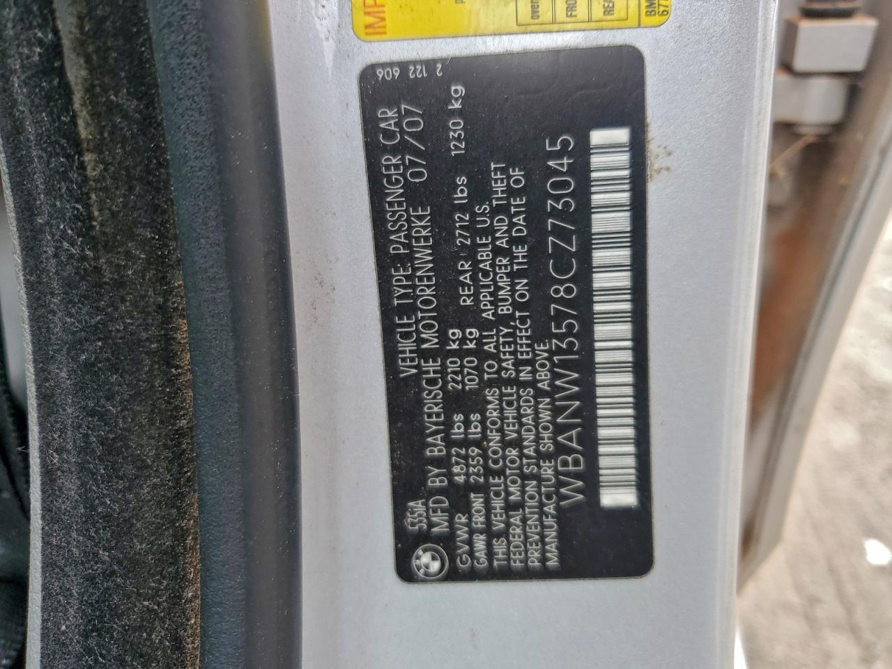 2008 BMW 535 I VIN: WBANW13578CZ73045 Lot: 93608665