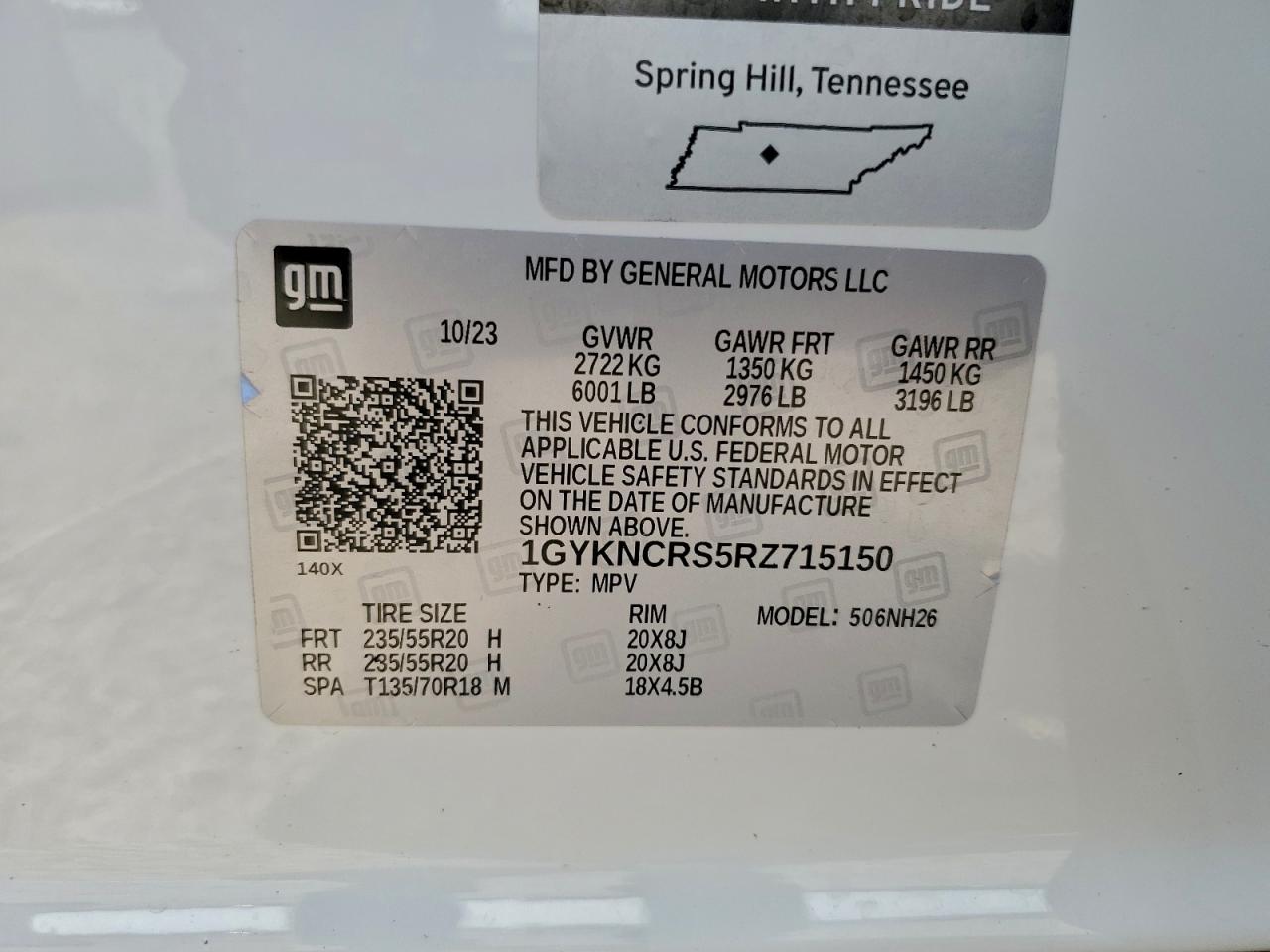 2024 Cadillac Xt5 Premium Luxury VIN: 1GYKNCRS5RZ715150 Lot: 94106985