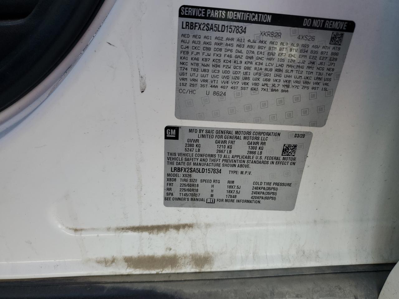 2020 Buick Envision Essence VIN: LRBFX2SA5LD157834 Lot: 91643825