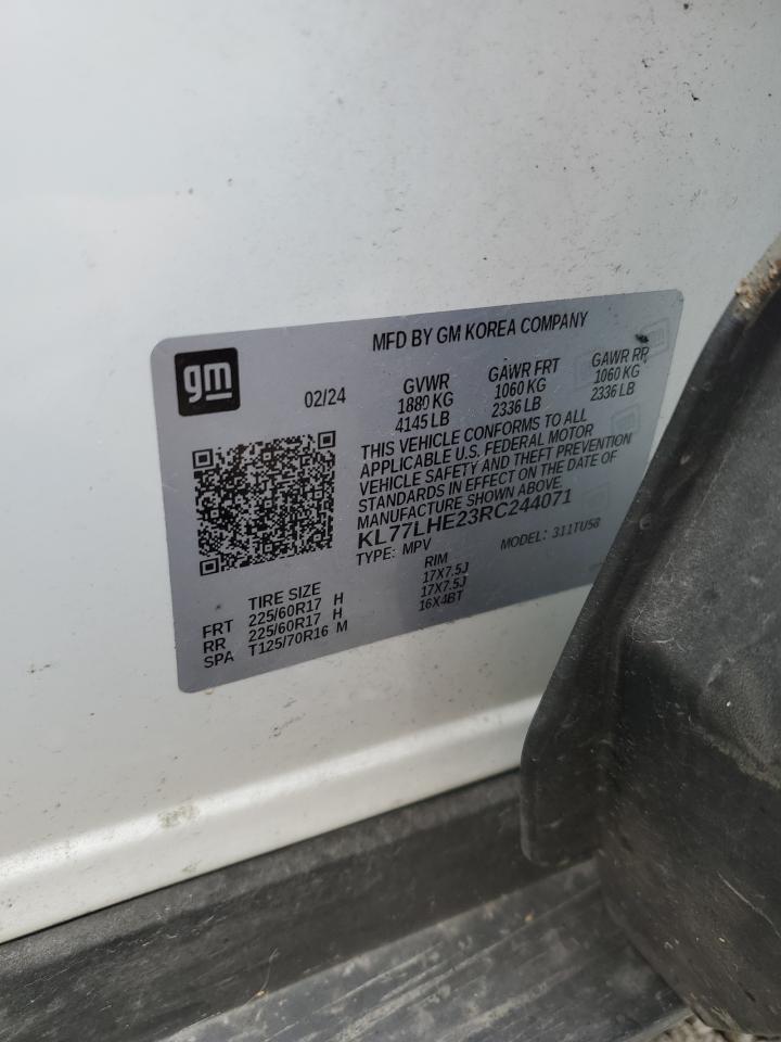 2024 Chevrolet Trax 1Lt VIN: KL77LHE23RC244071 Lot: 91295915