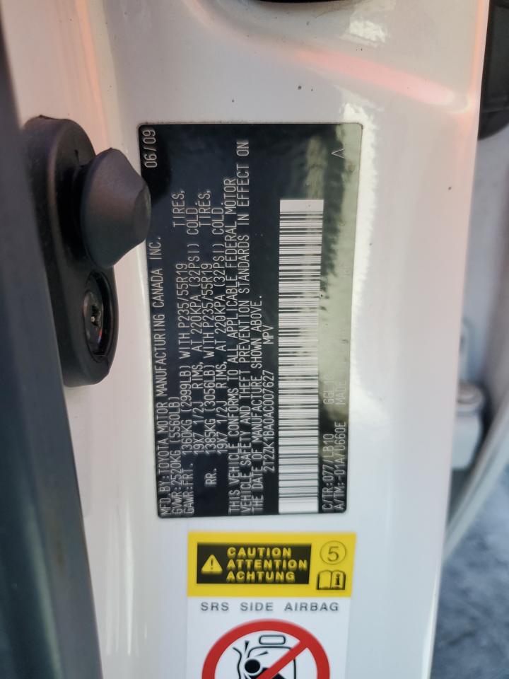 2010 Lexus Rx 350 VIN: 2T2ZK1BA0AC007627 Lot: 90908735