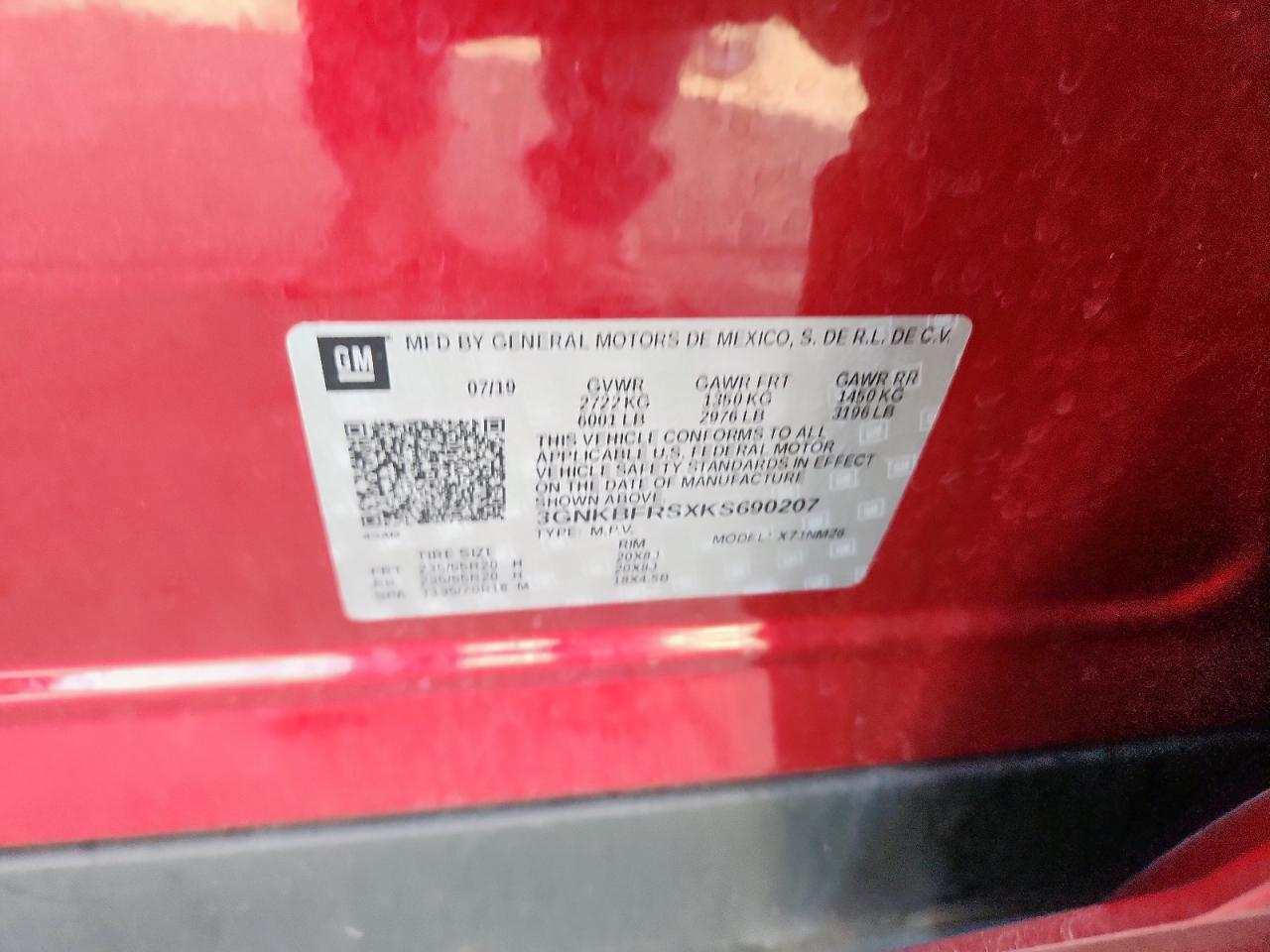 2019 Chevrolet Blazer Premier VIN: 3GNKBFRSXKS690207 Lot: 92898505