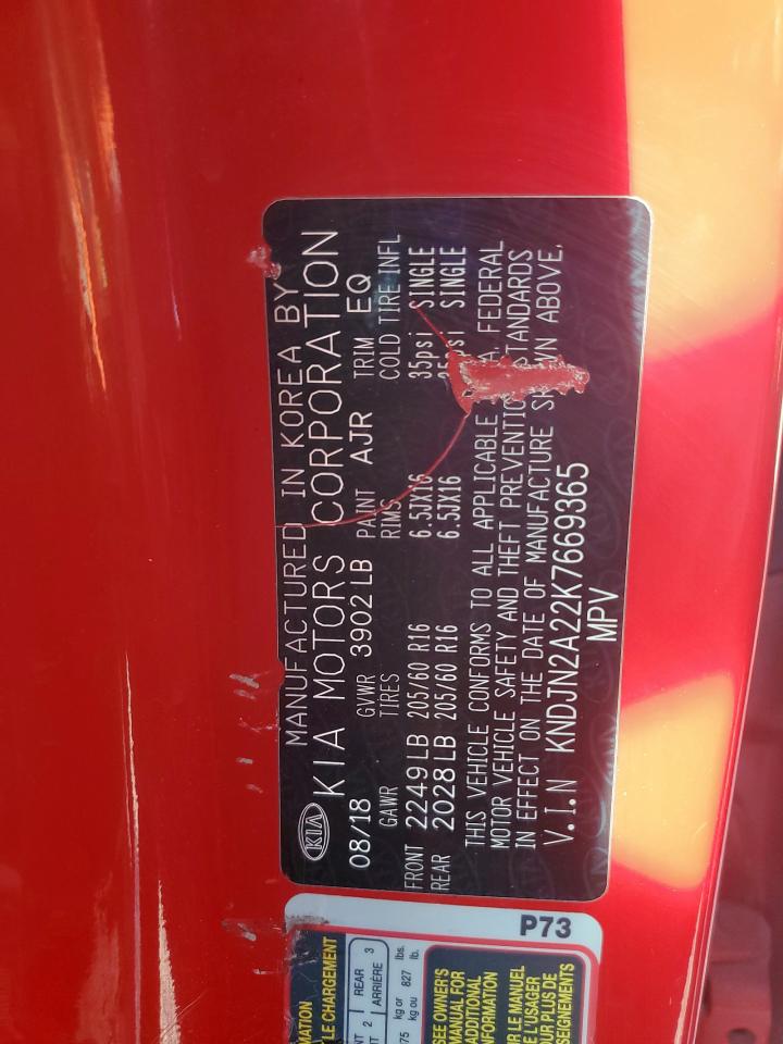 2019 Kia Soul VIN: KNDJN2A22K7669365 Lot: 92829225