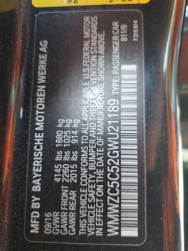 2016 Mini Cooper S Countryman VIN: WMWZC5C52GWU21189 Lot: 93084865