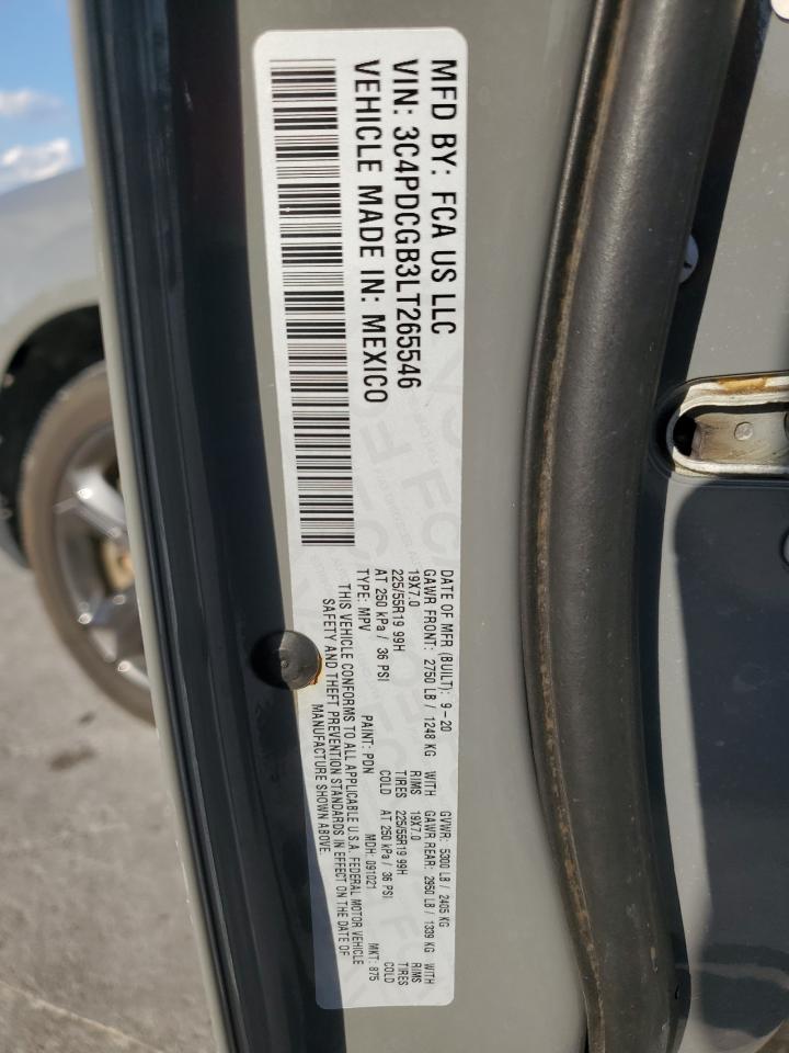 2020 Dodge Journey Crossroad VIN: 3C4PDCGB3LT265546 Lot: 91478915