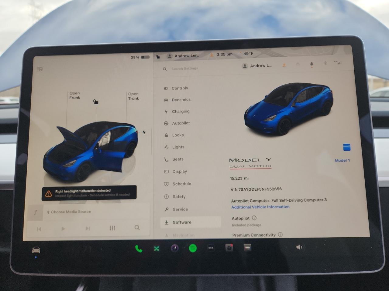 2022 Tesla Model Y VIN: 7SAYGDEF5NF552656 Lot: 93774235