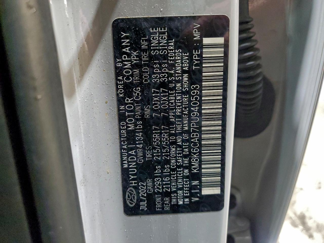 2023 Hyundai Kona Sel VIN: KM8K6CAB7PU940593 Lot: 94469185