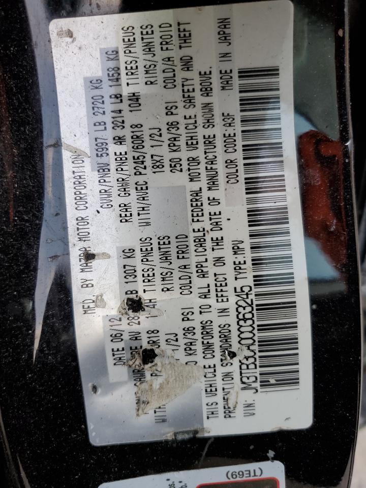 2012 Mazda Cx-9 VIN: JM3TB3CA0C0363245 Lot: 93230935