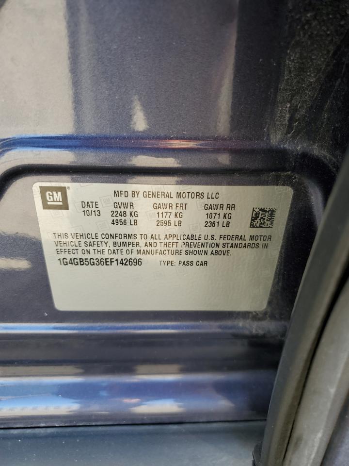 2014 Buick Lacrosse VIN: 1G4GB5G36EF142696 Lot: 90076505