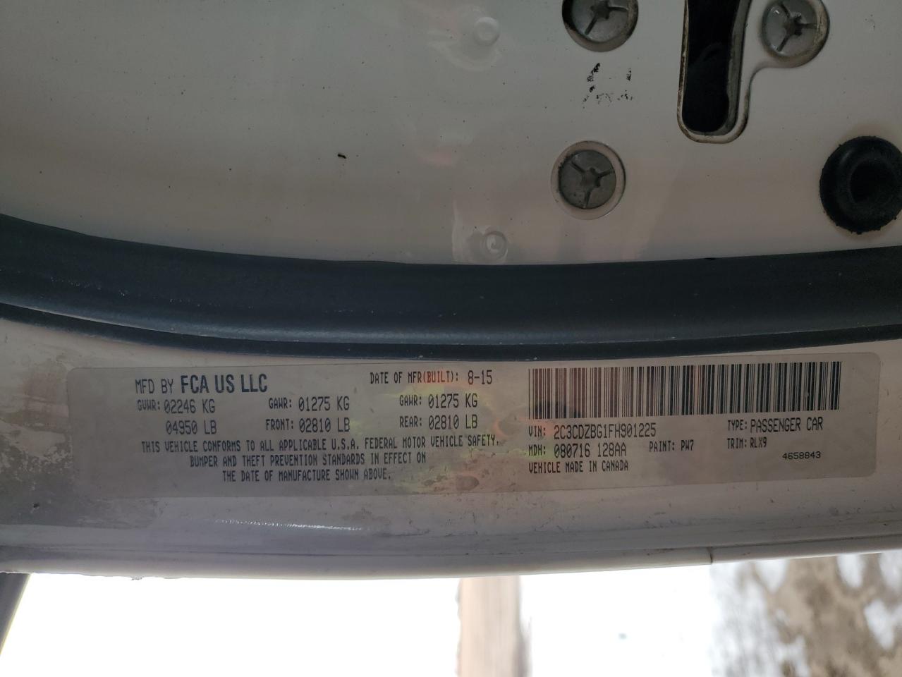 2015 Dodge Challenger Sxt Plus VIN: 2C3CDZBG1FH901225 Lot: 93063085