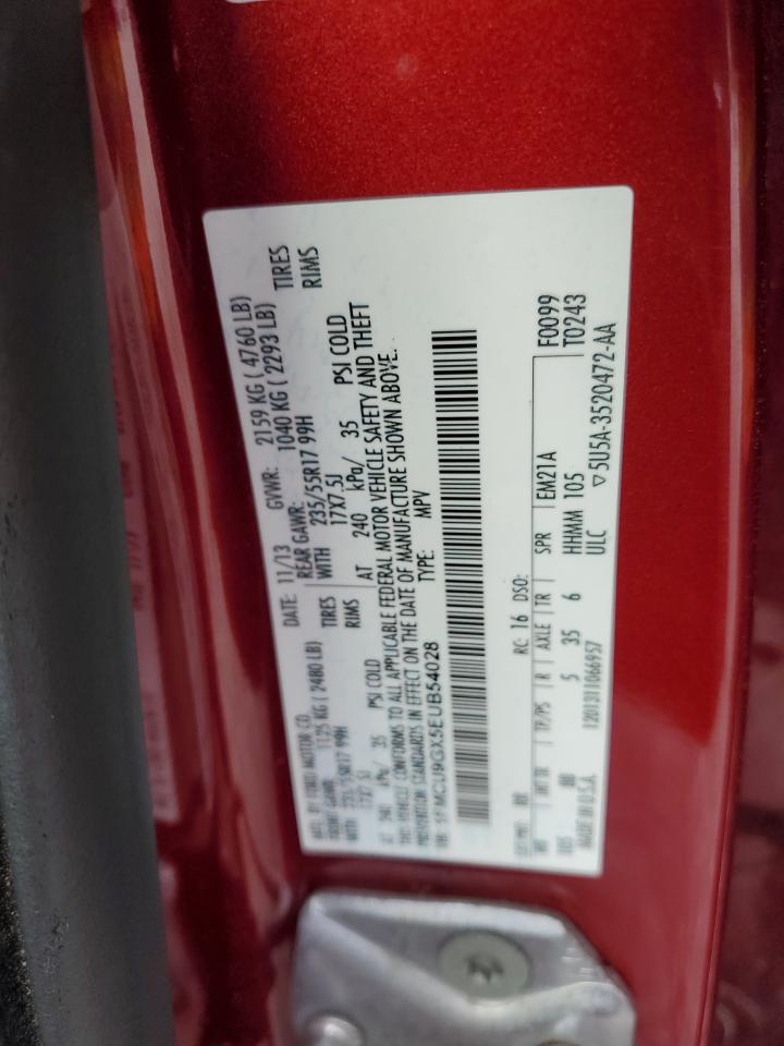 2014 Ford Escape Se VIN: 1FMCU9GX5EUB54028 Lot: 92363475