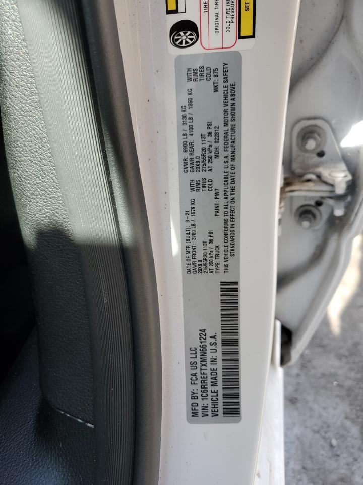 2021 Ram 1500 Big Horn/Lone Star VIN: 1C6RREFTXMN661224 Lot: 91229495