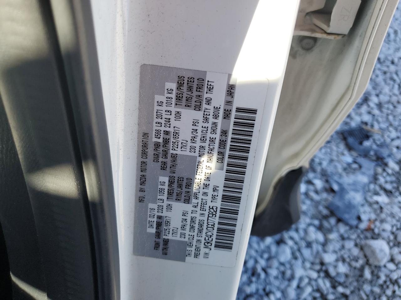 2016 Mazda Cx-5 Touring VIN: JM3KE4CY0G0779825 Lot: 91457495