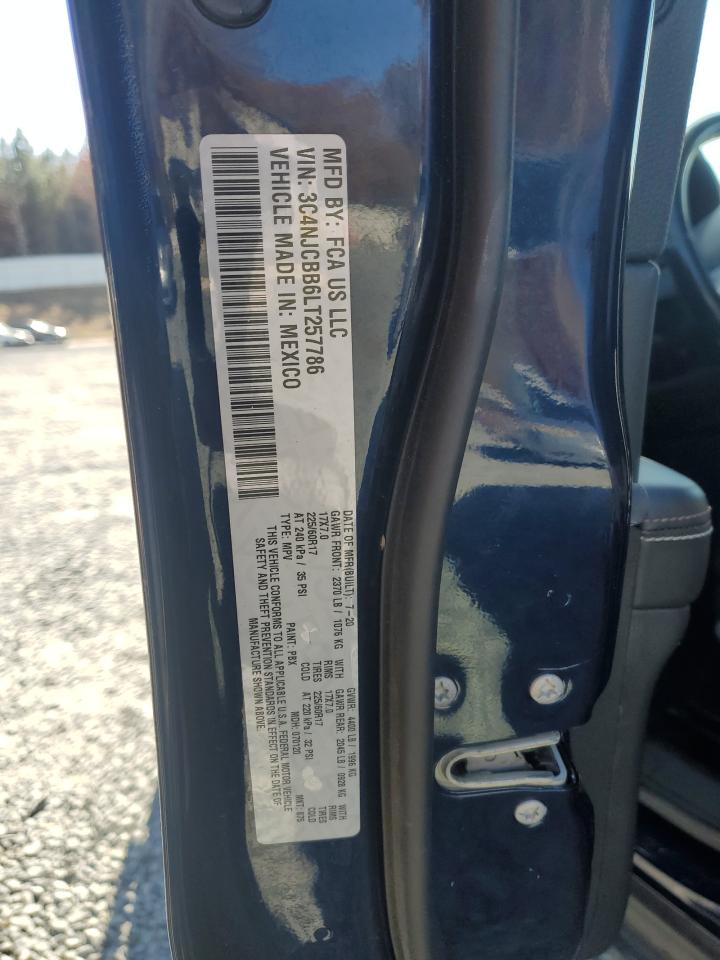 2020 Jeep Compass Latitude VIN: 3C4NJCBB6LT257786 Lot: 91676265