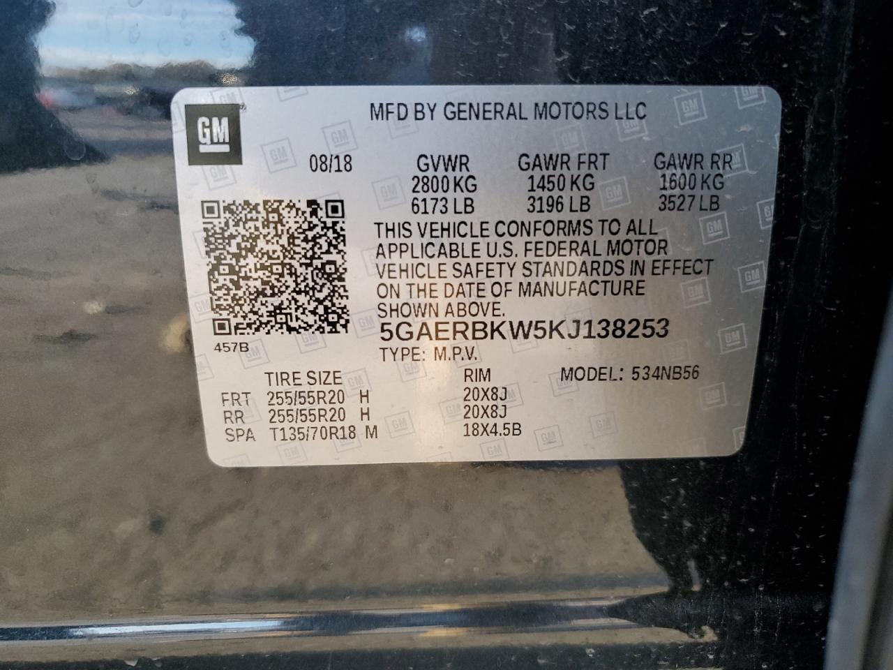 2019 Buick Enclave Essence VIN: 5GAERBKW5KJ138253 Lot: 92982165