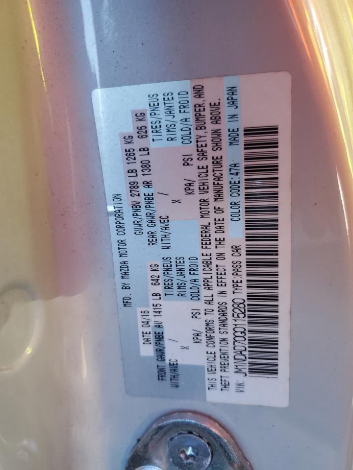 2016 Mazda Mx-5 Miata Grand Touring VIN: JM1NDAD70G0115280 Lot: 93189905