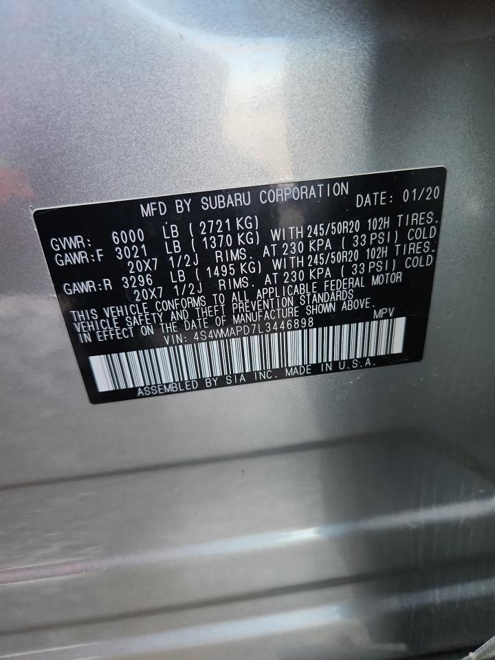 2020 Subaru Ascent Limited VIN: 4S4WMAPD7L3446898 Lot: 92728415