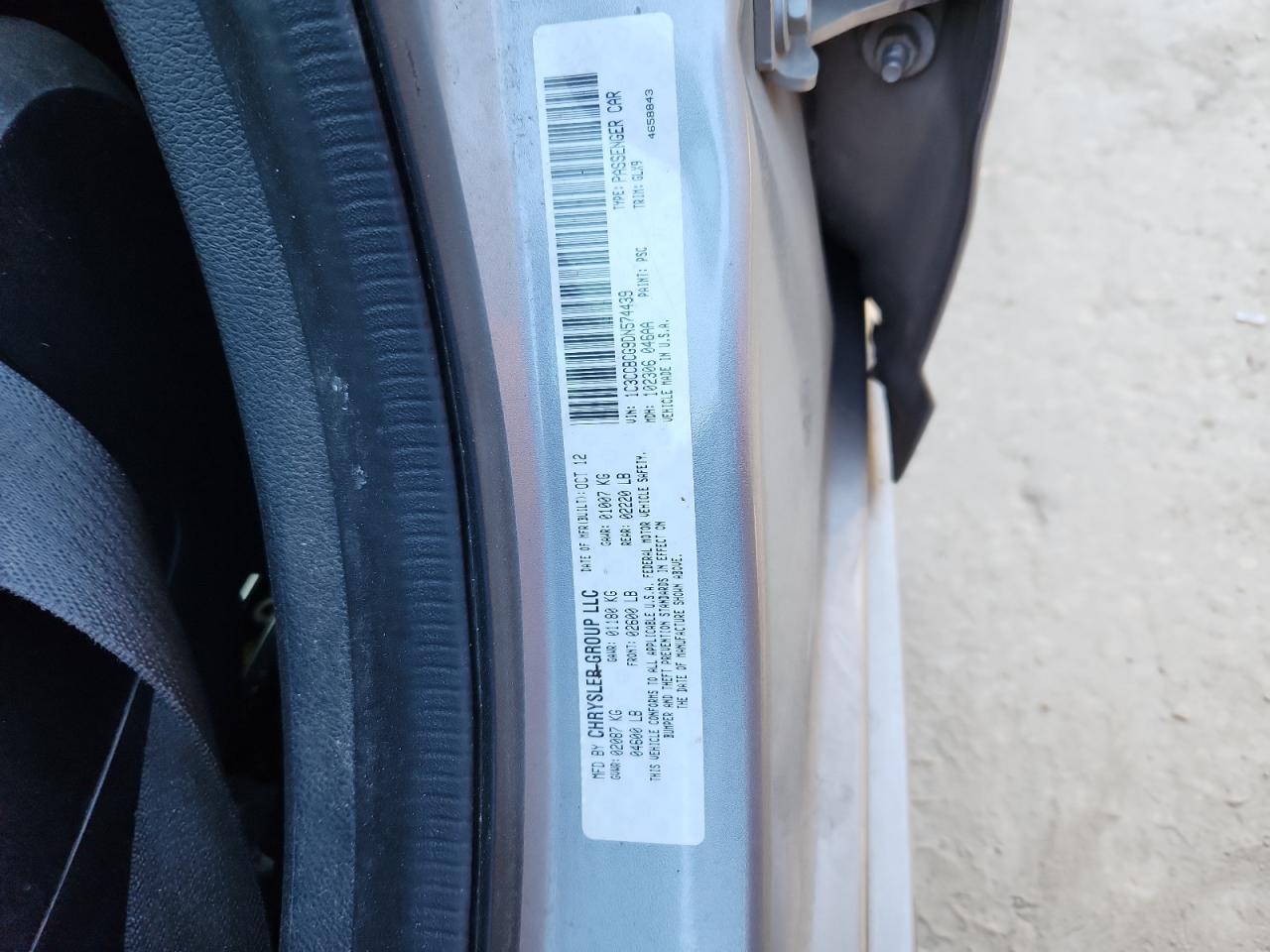 2013 Chrysler 200 Limited VIN: 1C3CCBCG9DN574439 Lot: 91757475